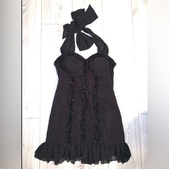 Black Bustier Ruffle Dress - Picture 1 of 10